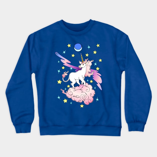 Space Unicorn Crewneck Sweatshirt by DarlaHallmark